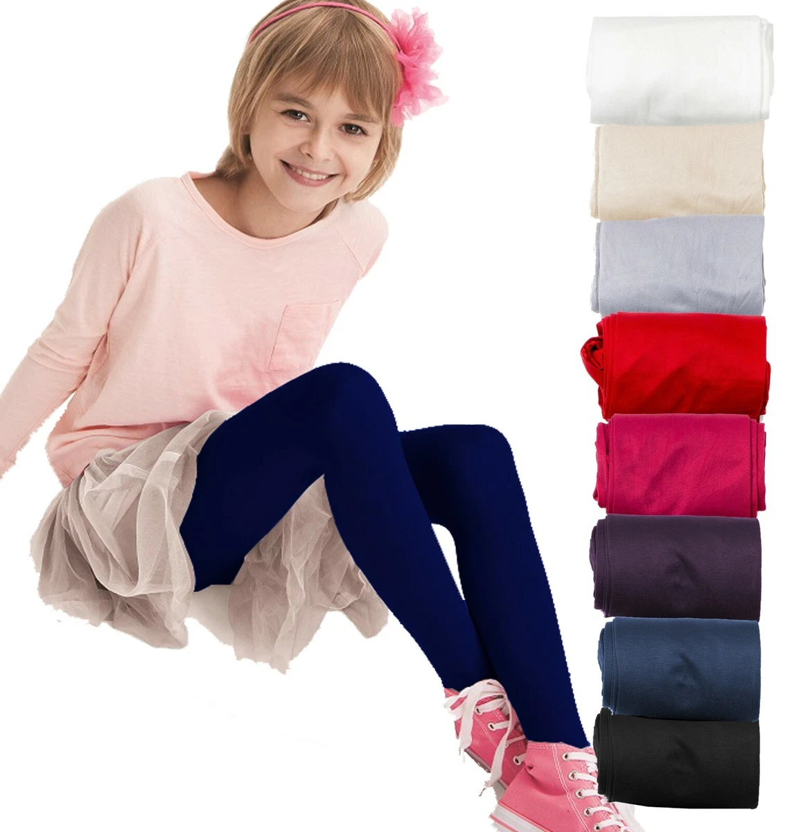 Girls Tights 60 Denier Soft Opaque Age 4 - 11 New Knittex MARY Kids Tights