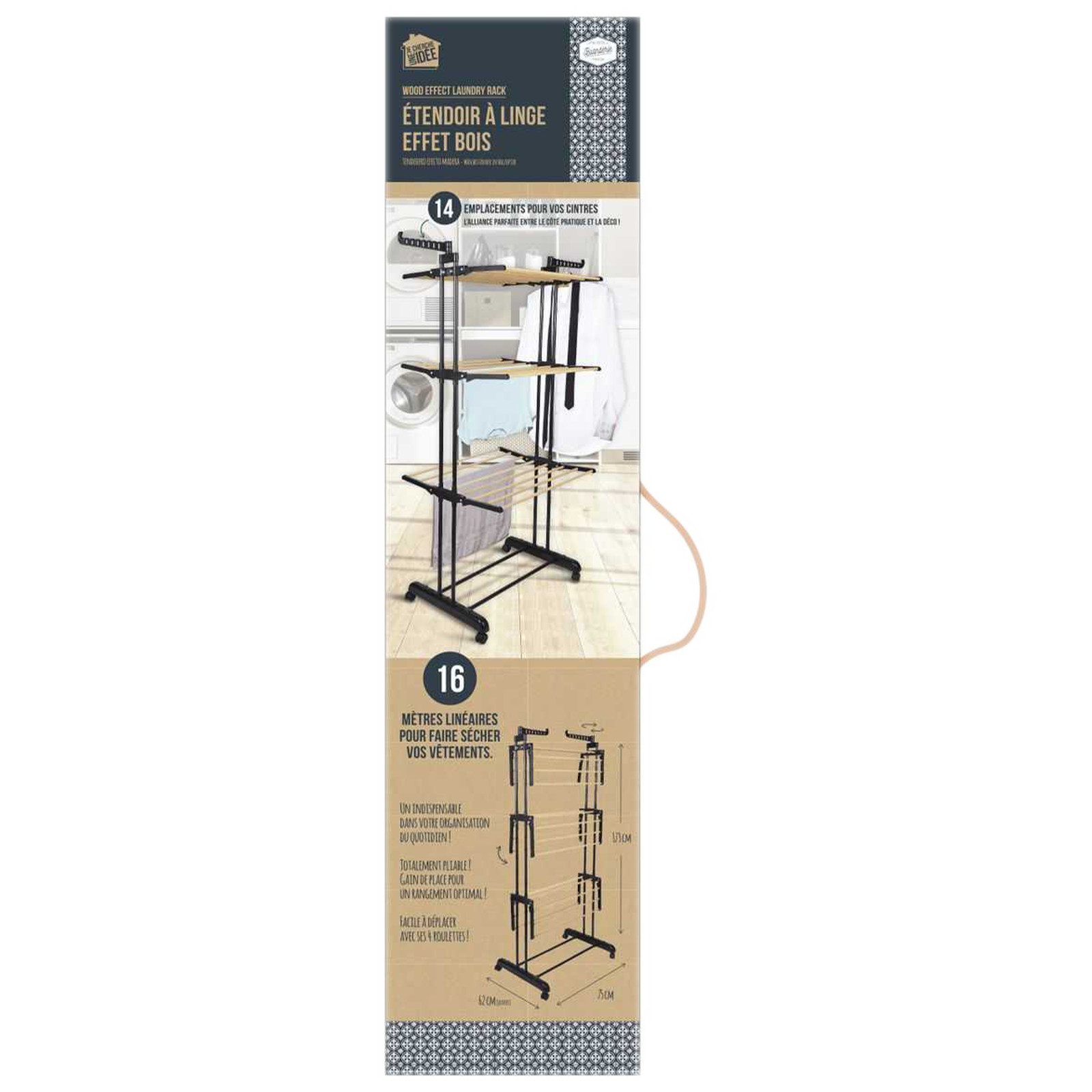 Séchoir à linge pliable et robuste pour suspendre 20kg de linge - 3