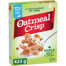 2-Pack General Mills Oatmeal Crisp Breakfast Cereal, Maple Nut, High Fibre and W