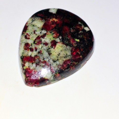 LOWEST PRICE NATURAL RUSSIAN PINK RED EUDIALYTE PEAR CABOCHON GEMSTONE AV- - Picture 20 of 21