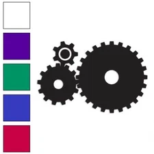 Set of Gears Steampunk, Vinyl Decal Sticker, Multiple Colors & Sizes #873