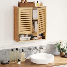 Bathroom Wall Cabinet Medicine Cabinet with 2 Door  Adjustable Shelves Cupboard