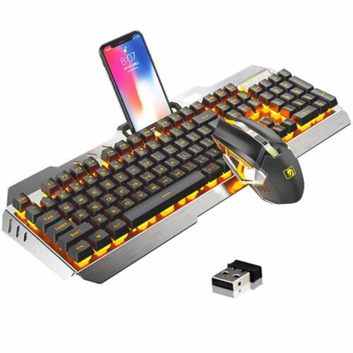 Set mouse tastiera da gioco ricaricabile sensazione meccanica LED arcobaleno - Foto 14 di 15
