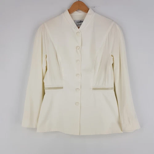 Claude Montana Paris Womens Size S 10 White Vintage Rare 90s Designer Jacket