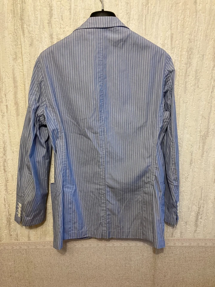 Blazer Traje Chaqueta Vintage Pal Zileri Azul Rayas Algodón Hombres Retro.Talla.-M Foto 2 de 4