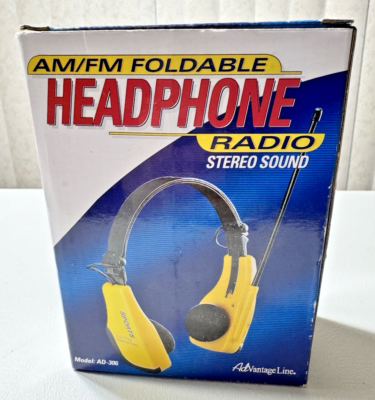 Vintage Advantage Foldable AM/FM Headphone Radio Red Model AD-306