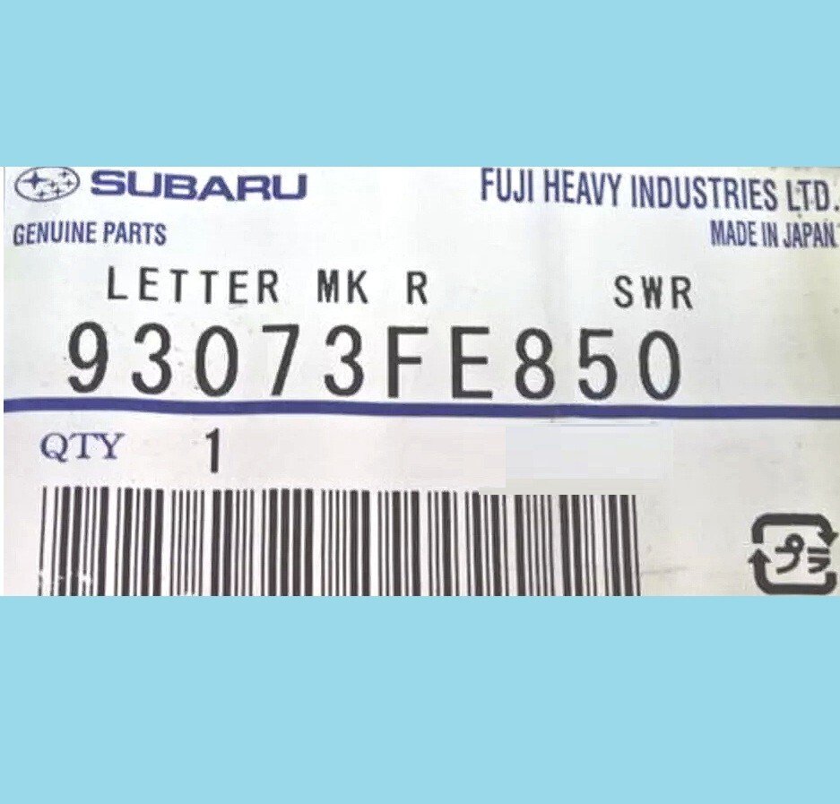 Subaru 93073-FE850 Genuine OEM SWRT Rear Badge Emblem World Rally