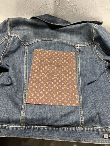 Panneau en tissu Louis Vuitton à repasser sur votre propre veste Jean - Photo 1 sur 4