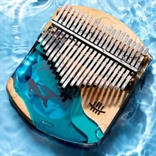 17 / 21 Key Kalimba Thumb Finger Piano  Solid Epoxy Resin Wood Mbira Keyboard 