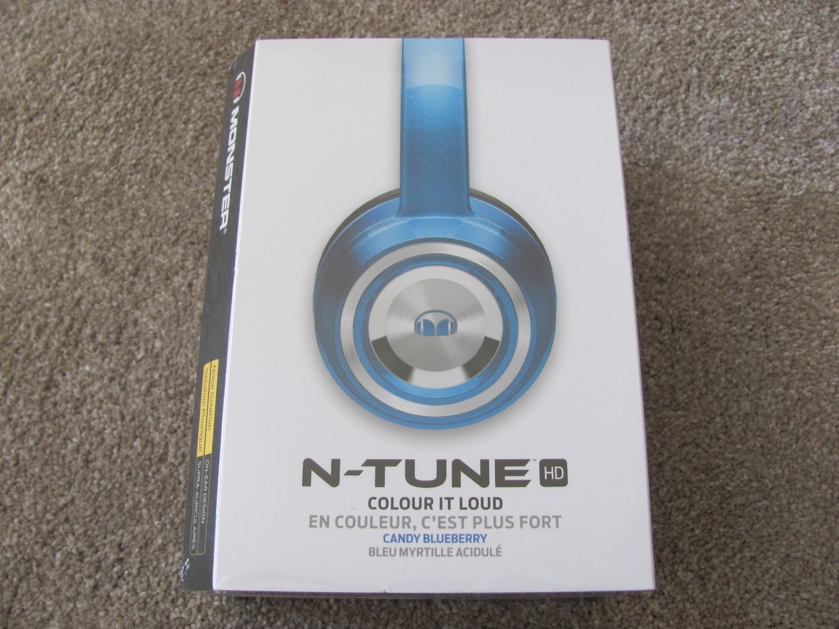 Brand New Monster N-Tune HD Colour It Loud On-Ear Headphones Blue
