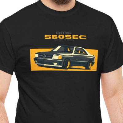 Wide Body C126 560 SEC Inspired Vintage German Car Vector Art T-Shirt