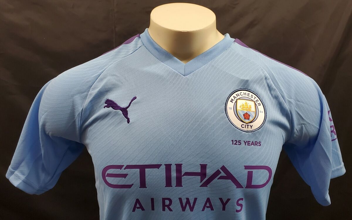 Puma Manchester City Home Jersey 19/20, Light Blue/Purple Puma Manchester City Home Jersey 19/20, Light Blue/Purple