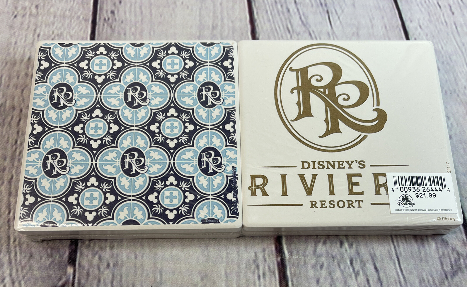 Disney Riviera Resort Minnie And Mickey 4 Pc Piece Ceramic Coaster Set New Ebay