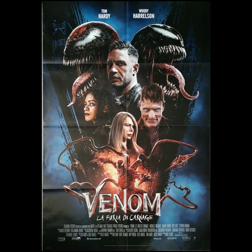 VENOM LET THERE BE CARNAGE Original Movie Poster 39x55" 2Sh Italian HARDY MARVEL