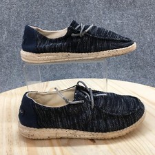 Hey Dude Shoes Womens 6 Wendy Sox Sneakers Blue Canvas Moc Toe Casual 121922500