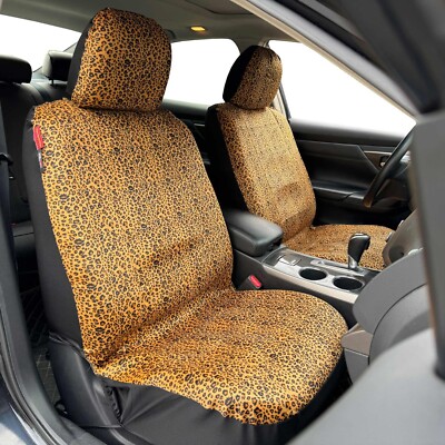 Warm Leopard Design Velour Front Car Seat Covers For Audi Q7