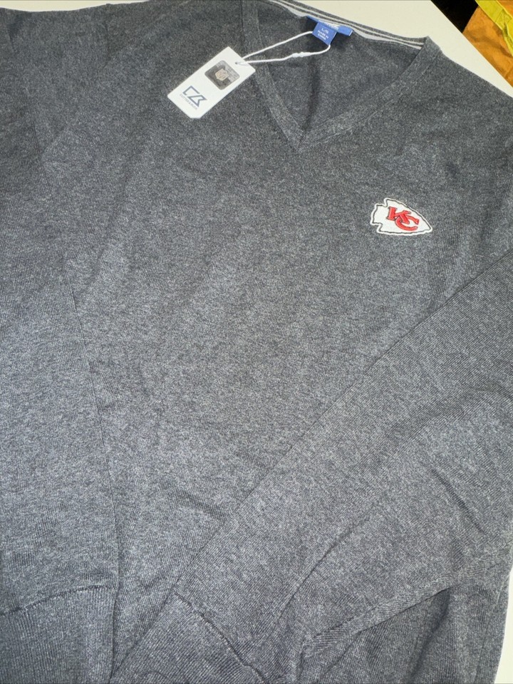 Cutter & Buck VNeck Sweater Kansas City Chiefs Men’s L eBay