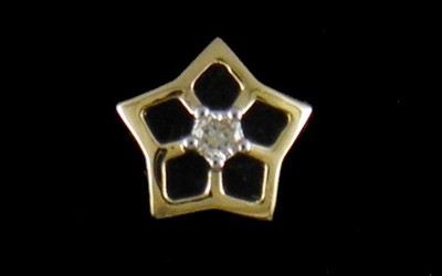 18K Gold 0,01ct natürlicher Diamant Nasennadel mit Zertifikat