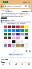 Lya Vinyl 65 Pack Permanent Self Adhesive Vinyl sheets Multiple Colors