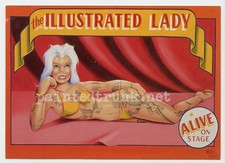 1998 card original vintage tattoo johnny meah freak sideshow tattooed woman 4x6