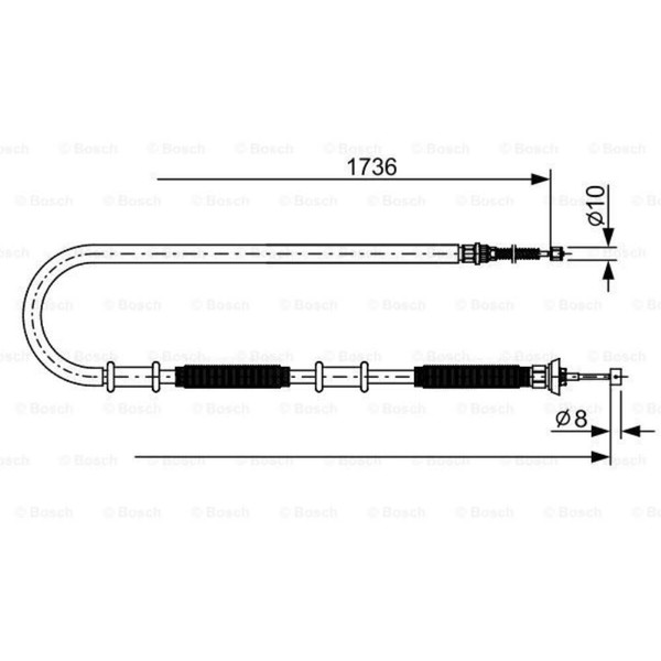 Bosch Handbremsseil Bremsseil Hinten Rechts Passend FüR Fiat Doblo 119 223-image