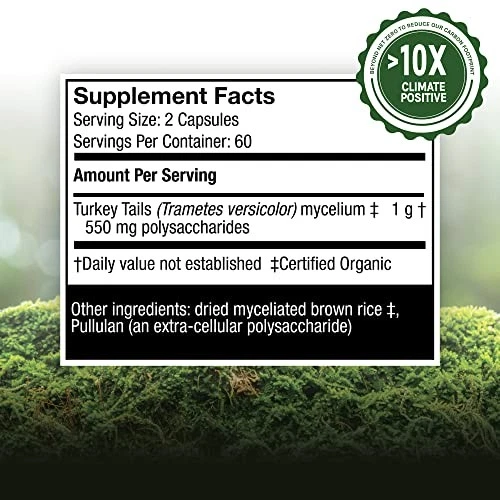 Cola de pavo Host Defense 120 cápsulas sin sabor Foto 3 de 4