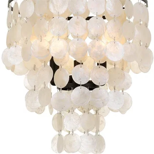 Brielle Ceiling Light in Dark Bronze with Capiz Shell Crystals - Picture 2 of 4