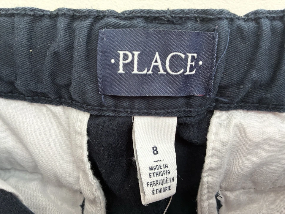 TCP Kids Boys Solid Navy Blue 100% Cotton Adjustable Waist Zip-Fly Chino Pants 8 - Image 3 of 4