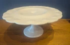 Vintage Indiana Glass White Milk Glass Teardrop Footed 10.5" Pedestal Cake Stand