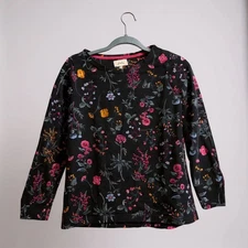 Joules Long Sleeve Floral Print Crew Neck Top Women Size 6 UK 10 EU 38