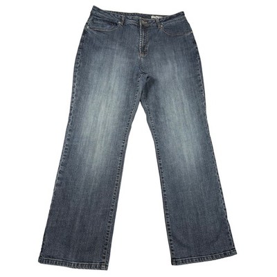 Chicos Platinum Blue Straight Leg Jeans Womens Size 3 XL Stretch Denim Classic