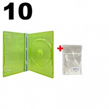 10 STANDARD Clear Green Color Single DVD Cases 100 OPP Bags