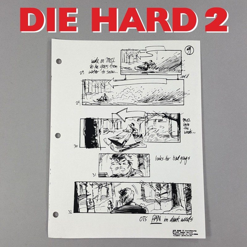 Image 10 of Die Hard 2 - Production Used Storyboard, Bruce Willis Snowmobile Chase, Prop 9