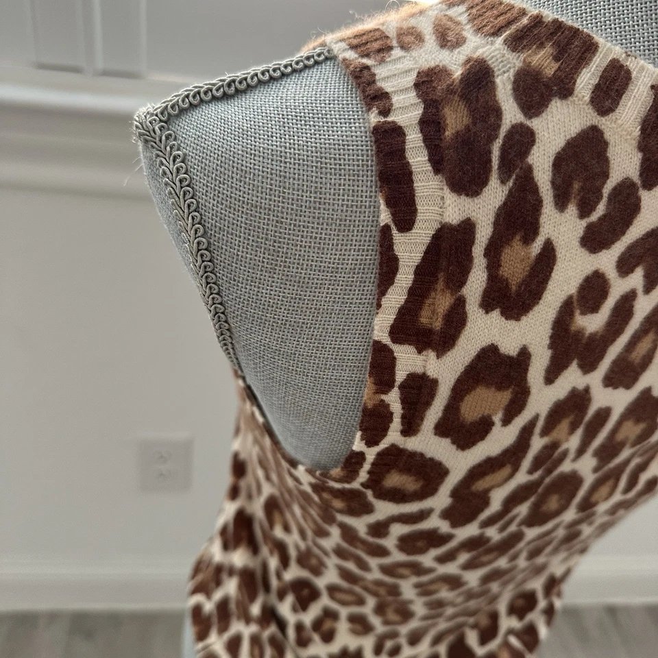 Suéter Top J Crew 100% Cachemira Leopardo Guepardo Estampado Jirafa Para Mujer XS Elegante Foto 4 de 4