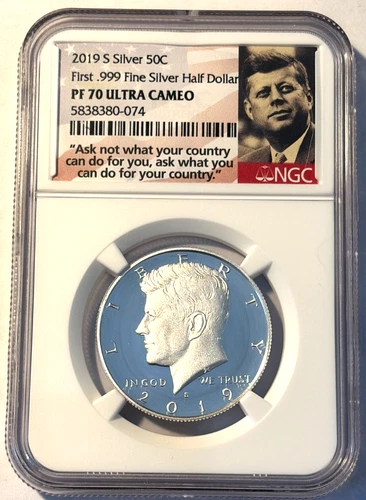 2019s Kennedy .999 Silver Proof Half Dollar, PF70 Ultra Cameo NGC Free Shipping!