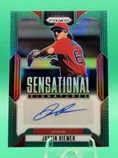 2025 Panini Prizm - Sensational Signatures Justin Riemer #SS-JR Green Prizm (AU)