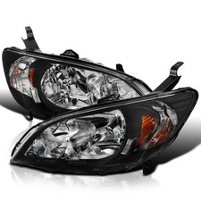 2004-2005 Honda Civic Coupesedan Black Headlights Lr Pair