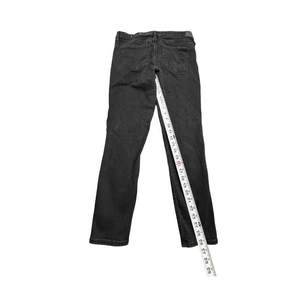 American Eagle Jeggings Womens 12 34X26 Black Next Level Stretch Skinny Denim image 6