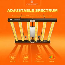 PHLIZON 450W EVO LED Grow Light Bar Samsung Diodes Full Spectrum Replaces Gavita