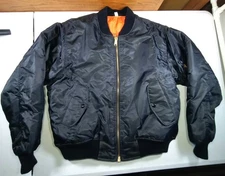 Rothco MA-1 Flight Jacket Men’s Medium Black Flyers Intermediate MIL-J-6141 USAF