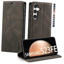 Samsung Galaxy S23 FE 5G Wallet Case with RFID S23 FE 6.4 Inch Coffee