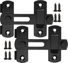 2 Pc 180 Sliding Barn Door Lock Latch Black Stainless Steel Privacy Lock