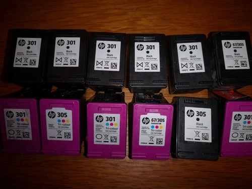 12 Empty hP 301/305 Ink Black And Tri Color. 