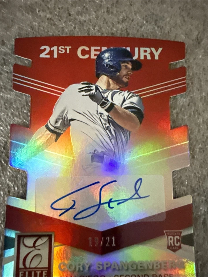 2015 Panini Elite 21st Century Red /21 Cory Spangenberg #17 RC Die Cut Auto - Image 4 of 4