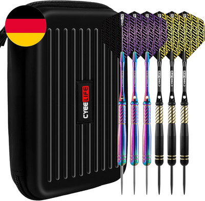 Cyeelife Profi Messing Steel Dart Set Mit Schwarzer Darttasche   20G Stahlspitze