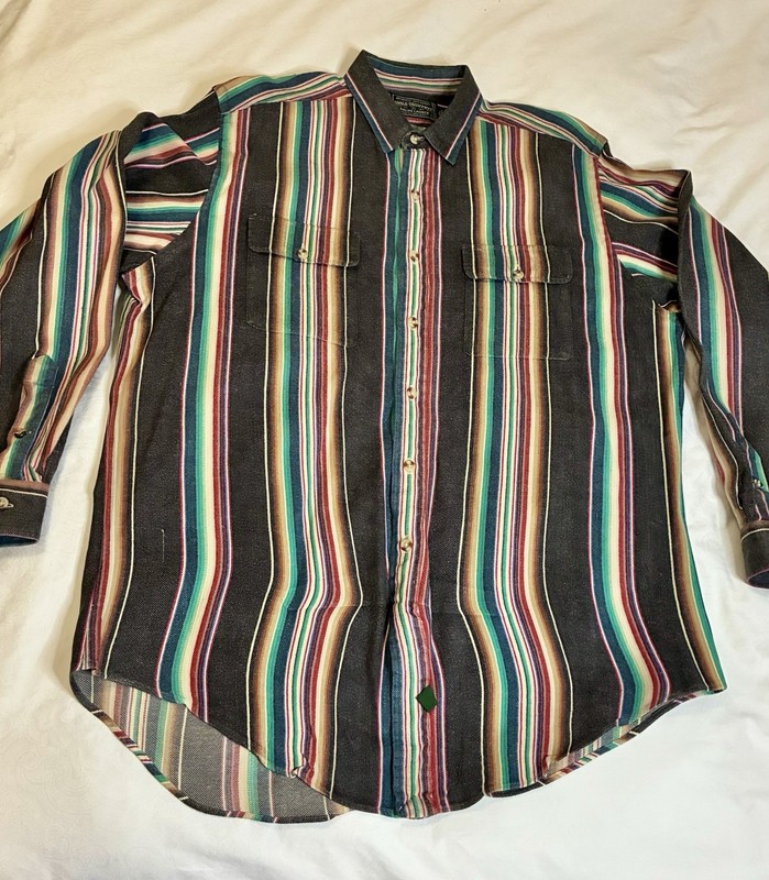 Polo Country Ralph Lauren Men's Indian Blanket Long Sleeve Rare Vntg 80s Black
