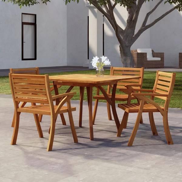 Quadratischer Gartentisch Aus Massivholz Akazie 110X110X75 Cm-image