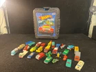Vintage Hot wheels And Match Box Lot Of 29 Cars With Car Carrying Case