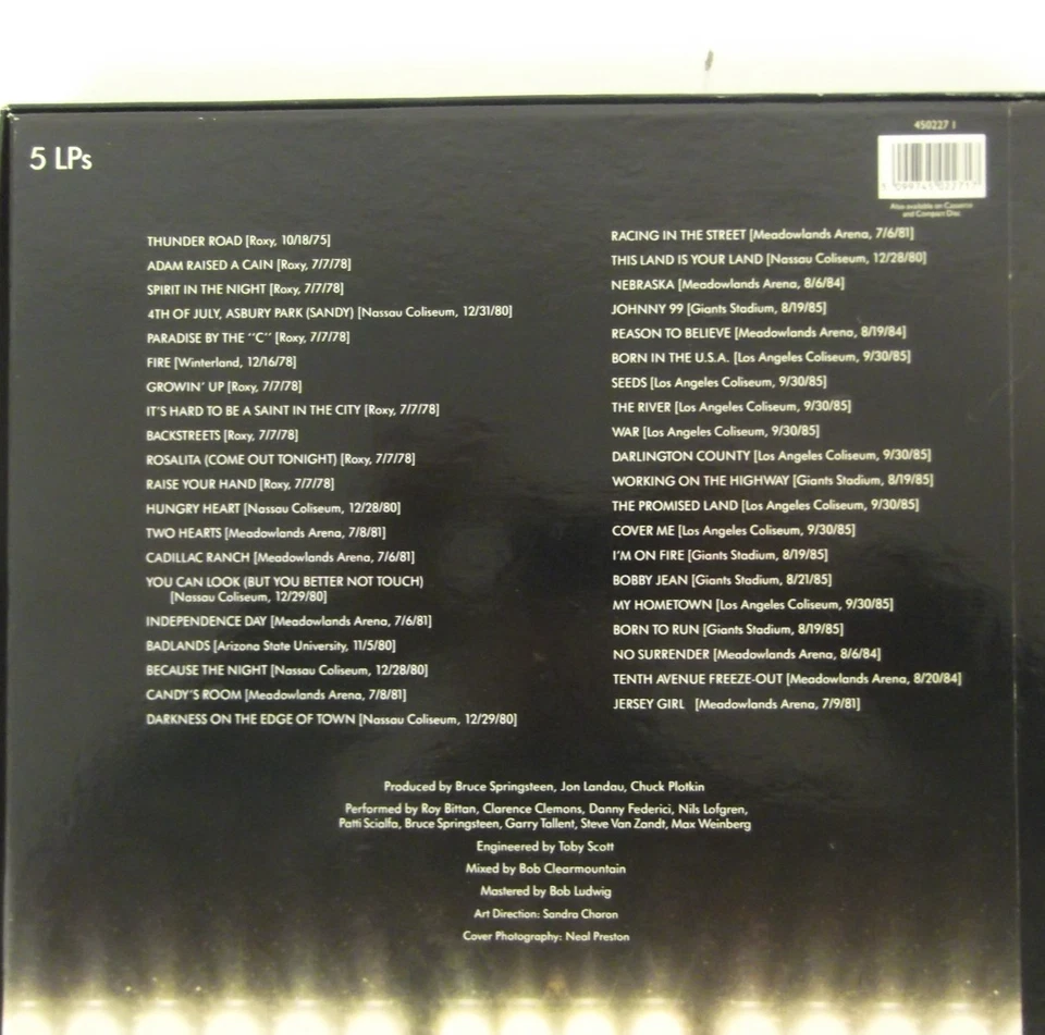 Bruce Springsteen & The East Street Band: Live 1975-1985, 5 LP Vinyl Records #W4 - Image 3 of 4