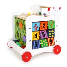 Small Foot Baby Bear Push Walker Wooden Activity Cube Center Toddler Toy